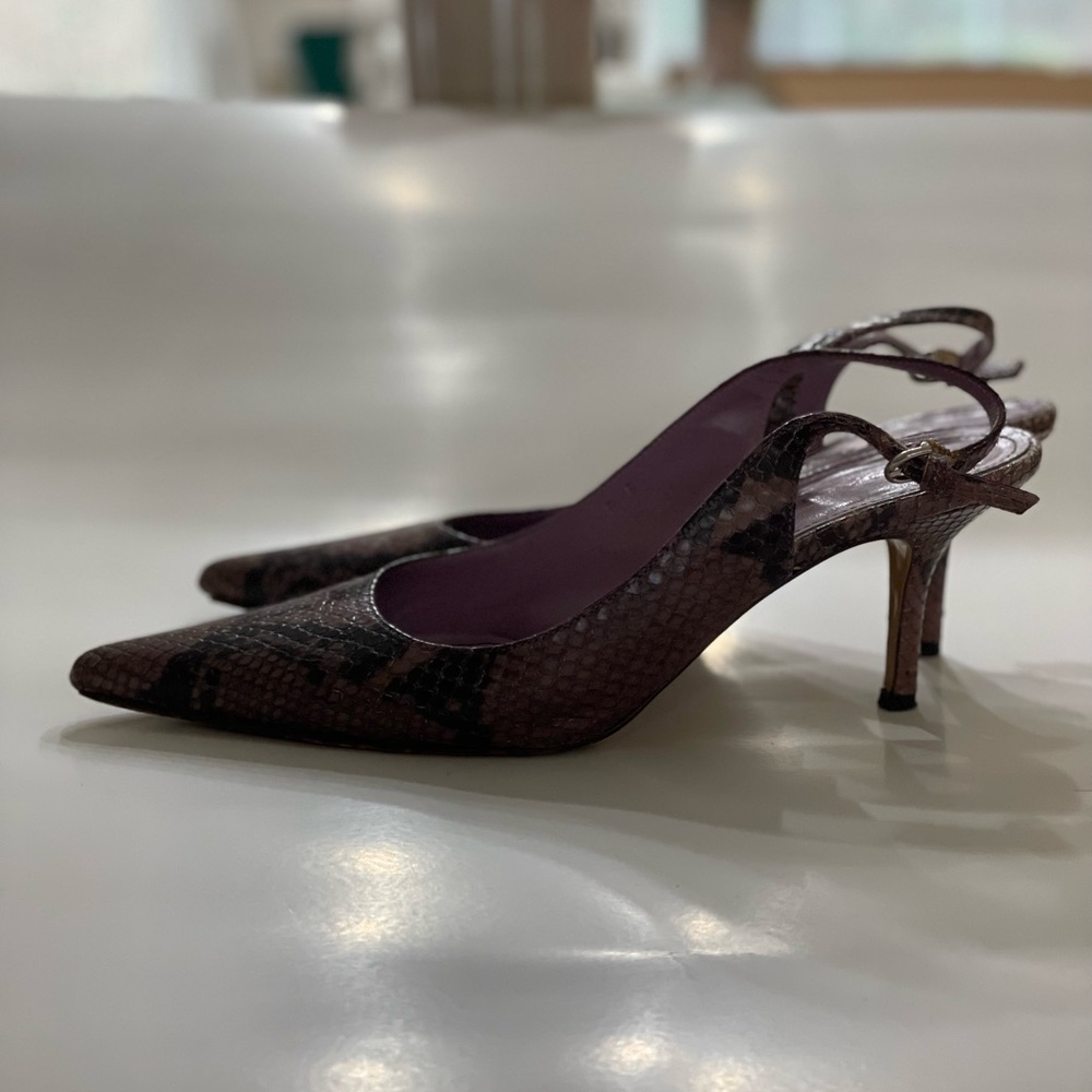 Coach - Purple Alena Python Slingbacks - image 1